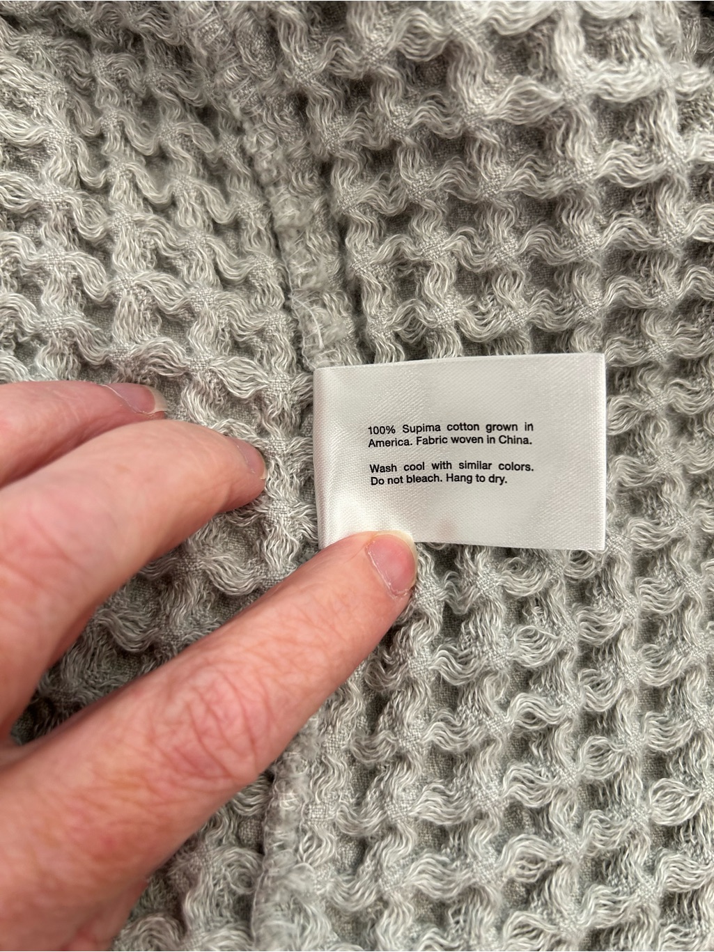 Cozy Luxury Waffle Knit Hooded Robe - Gray-Supima Cotton — image 5 of 8